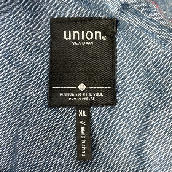 Union Men’s Navy Blue Short Sleeve Button Down Match Shirt, size XL - Picture 3 of 8